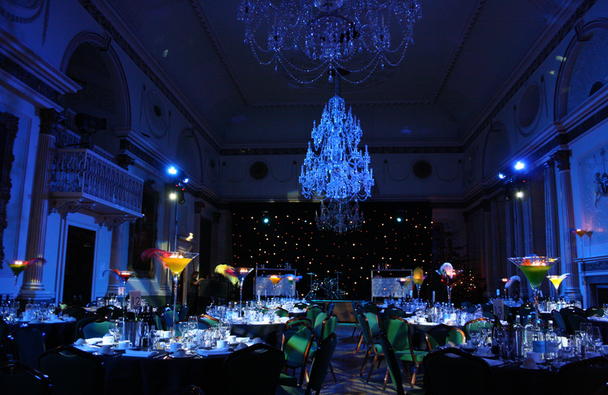 Guildhall Banqueting Room set up for a dinner