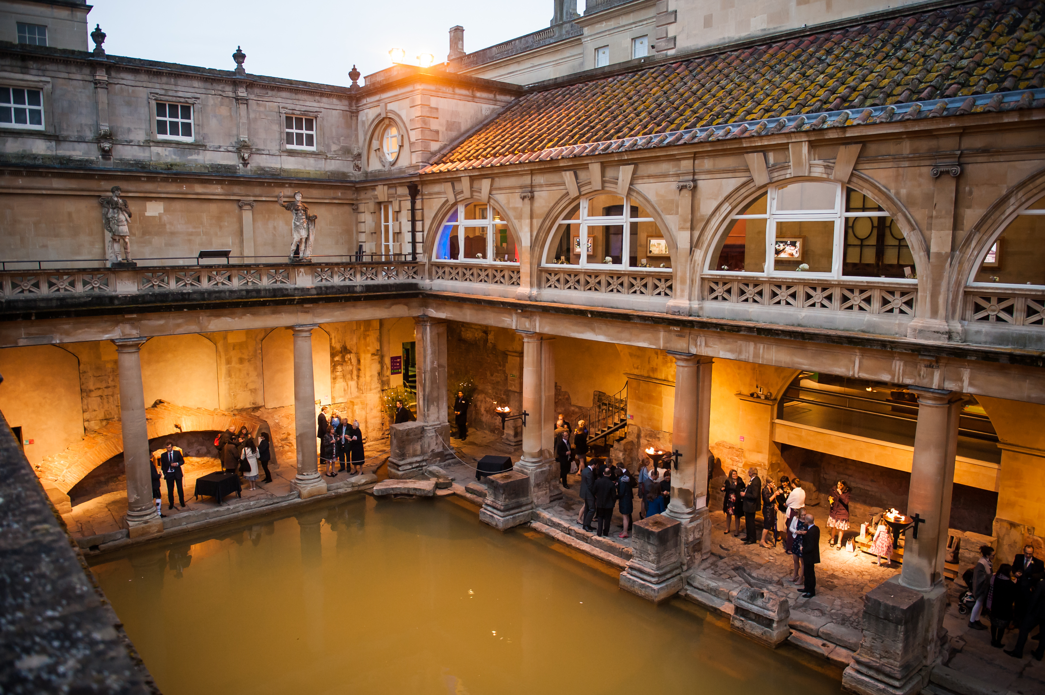 Drinks reception beside the Great Bath, Kat Forsyth