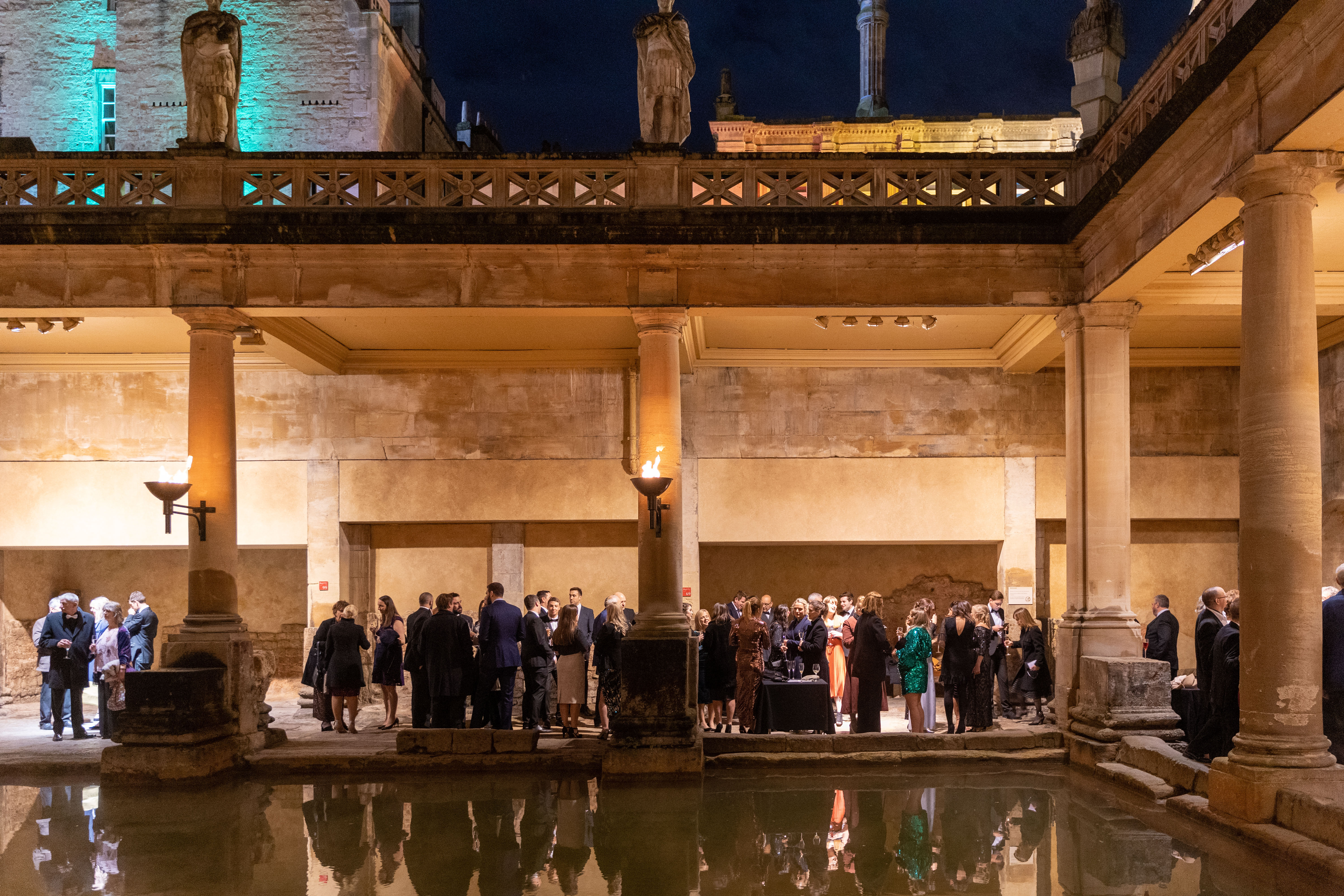 Drinks reception beside the Great Bath