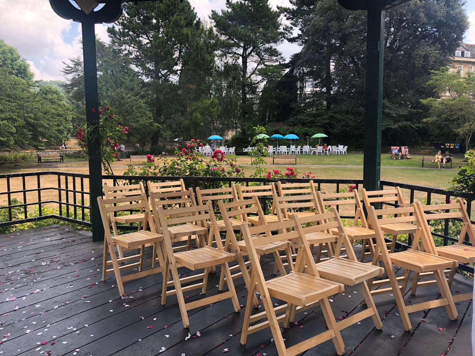 Bandstand set up for a ceremony