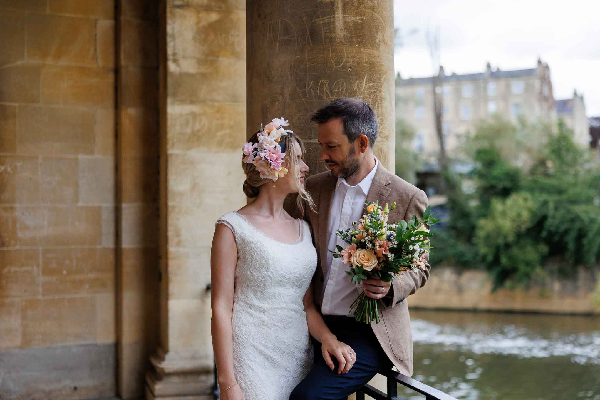 Couple under the Colonnades, A Tall Long Legged Bird