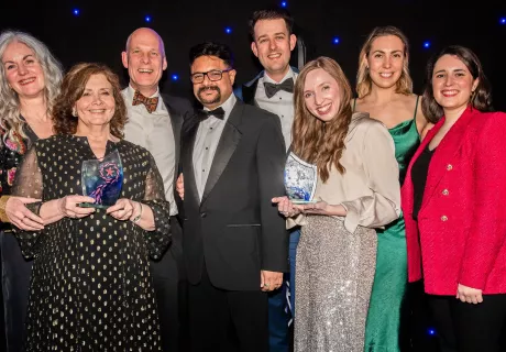 Members of staff from the Roman Baths holding their awards