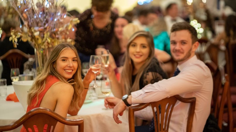 Guests enjoying a party in the Pump Room